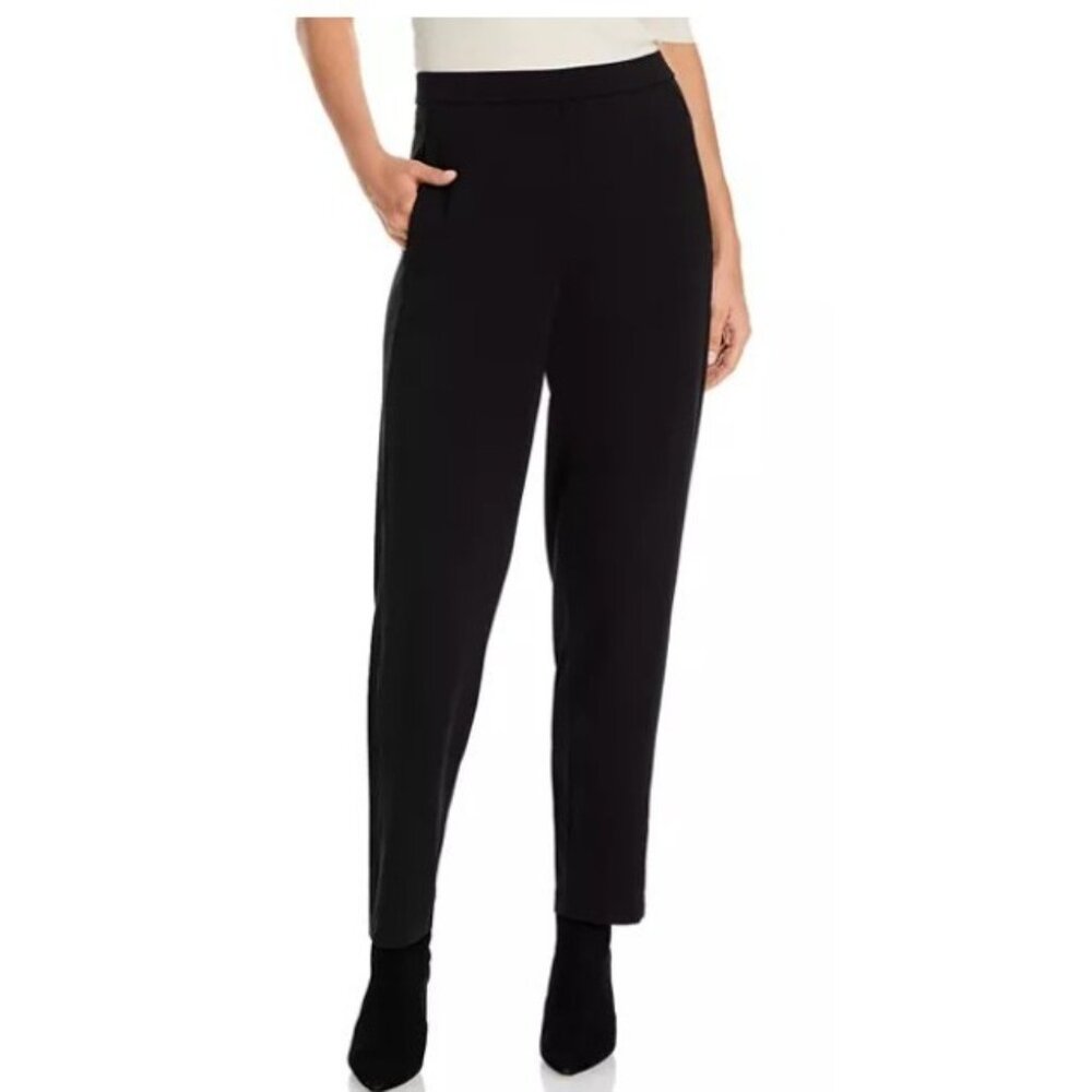 Eileen Fisher Tencel Jersey Tapered Leg Slouch Ankle Pants Size XXS in Black